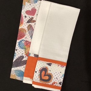 Konyharuha szett vidám szivecske mintával  - otthon & életmód - konyhafelszerelés, tálalás - konyhai textil - konyharuha & törlőkendő - Meska.hu