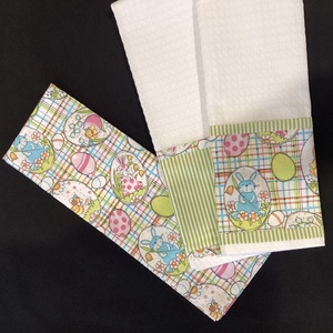 Konyharuha  szet húsvéti mintával  - otthon & életmód - konyhafelszerelés, tálalás - konyhai textil - konyharuha & törlőkendő - Meska.hu