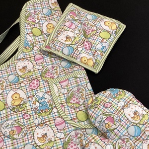 Kötény szett húsvéti mintával , Otthon & Életmód, Konyhafelszerelés, tálalás, Konyhai textil, Kötény, Varrás, MESKA