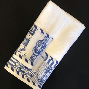 Törölköző  szett tengerész mintával  - Meska.hu