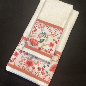 Törölköző szett virág díszítéssel - Meska.hu