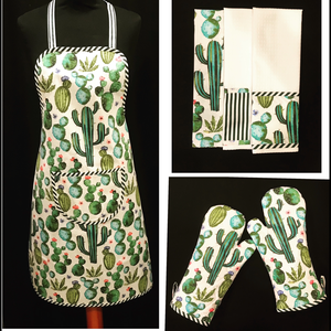 Konyharuha szett kaktusz mintás  - otthon & életmód - konyhafelszerelés, tálalás - konyhai textil - konyharuha & törlőkendő - Meska.hu