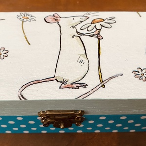 Egér doboz, Otthon & Életmód, Dekoráció, Asztal és polc dekoráció, Díszdoboz, Decoupage, transzfer és szalvétatechnika, MESKA