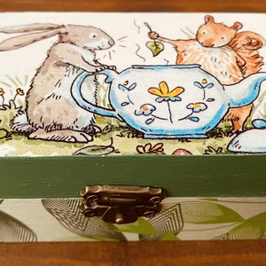 Nyuszi-mókus doboz, Otthon & Életmód, Dekoráció, Asztal és polc dekoráció, Díszdoboz, Decoupage, transzfer és szalvétatechnika, MESKA