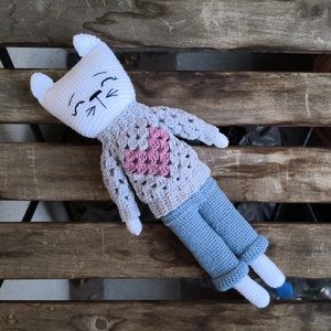 Horgolt cica, Játék & Sport, Plüssállat & Játékfigura, Cica, Horgolás, MESKA