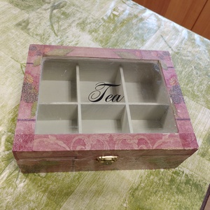 Tes doboz/ teafilter tartó  , Ékszer, Ékszertartó, Ékszerdoboz, Decoupage, transzfer és szalvétatechnika, MESKA