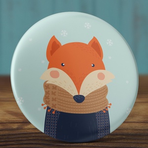 Karácsonyi kitűző  - rókás bross - karácsony kitűző - rókás kitűző - karácsony ajándék - tél - róka - téli állatok -  - Meska.hu