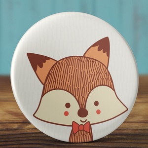 Róka kitűző - cuki rókás bross - sárga róka kitűző - állatos kitűző - vadállat - masnis róka kitűző - bross - állat -  - Meska.hu