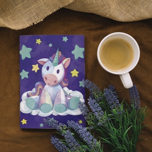 Plüss unikornis fali kép -  Lovas fali kép - Unikornis kép - csillag print - állat print - Digitális festmény - unicorn, Otthon & Életmód, Dekoráció, Kép & Falikép, Poszter, Fotó, grafika, rajz, illusztráció, MESKA