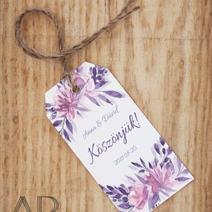 Esküvői köszönőkártya - virágos köszönőkártya - kísérőkártya - köszönöm- ajándékkártya - ajándékkísérő - lila - esküvő - esküvő - emlék & ajándék - nászajándék - esküvői pénzátadó boríték, kártya - Meska.hu