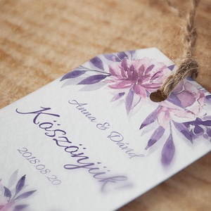 Esküvői köszönőkártya - virágos köszönőkártya - kísérőkártya - köszönöm- ajándékkártya - ajándékkísérő - lila - esküvő - esküvő - emlék & ajándék - nászajándék - esküvői pénzátadó boríték, kártya - Meska.hu