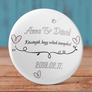 Esküvői köszönetajándék - Esküvői köszönőajándék mágnes - kitűző - matrica - zsebtükör - vintage esküvő - levél - szív - otthon & életmód - konyhafelszerelés, tálalás - konyhai dekoráció - hűtőmágnes - Meska.hu