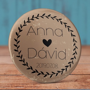 Esküvői köszönetajándék hűtőmágnes - Esküvői köszönőajándék mágnes - vintage esküvő - levél esküvő - erdő - erdei gyűrű - otthon & életmód - konyhafelszerelés, tálalás - konyhai dekoráció - hűtőmágnes - Meska.hu