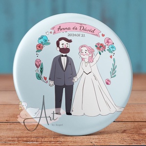 Esküvői köszönetajándék hűtőmágnes - Esküvői köszönőajándék mágnes - vintage esküvő - levél esküvő - erdő - erdei gyűrű - otthon & életmód - konyhafelszerelés, tálalás - konyhai dekoráció - hűtőmágnes - Meska.hu