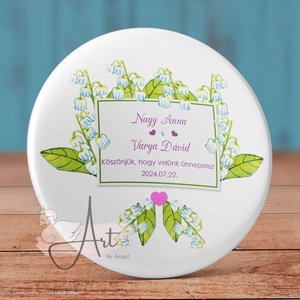 Esküvői köszönetajándék hűtőmágnes - Esküvői köszönőajándék kitűző - vintage esküvő - levél esküvő - erdő - erdei gyűrű - otthon & életmód - konyhafelszerelés, tálalás - konyhai dekoráció - hűtőmágnes - Meska.hu