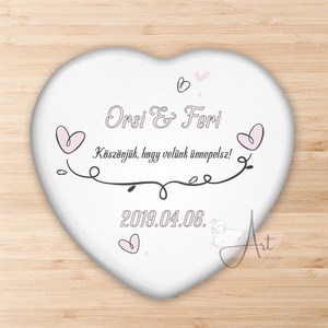 Esküvői köszönetajándék - Esküvői köszönőajándék mágnes - kitűző - matrica - zsebtükör - vintage esküvő - levél - szív - otthon & életmód - konyhafelszerelés, tálalás - konyhai dekoráció - hűtőmágnes - Meska.hu