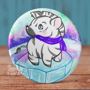 Zebra kitűző - mágnes - matrica - tükör - cuki - lila zebra - pasztell színek - tavasz - anime - kawaii - tél - katica - ékszer - kitűző és bross - kitűző - Meska.hu