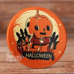 Halloween tök kitűző - tükör - matrica - mágnes - olcsó - tökös- tök - őszi - pók - cuki - tök - halloween - pókháló, Ékszer, Kitűző és Bross, Kitűző, Fotó, grafika, rajz, illusztráció, Mindenmás, MESKA
