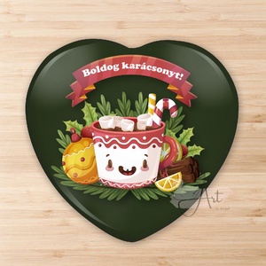 Karácsonyi ajándék mágnes - kitűző - cuki - karácsony - dísz - cuki - tél - ajándék - bögre - karácsonyfa dísz - bogyó - otthon & életmód - konyhafelszerelés, tálalás - konyhai dekoráció - hűtőmágnes - Meska.hu