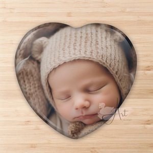 Baba fotó mágnes - babás mágnes - mérföldkő mágnes - szív - kör - egyedi - fényképes - kis baba - cuki - apró ajándék - otthon & életmód - konyhafelszerelés, tálalás - konyhai dekoráció - hűtőmágnes - Meska.hu