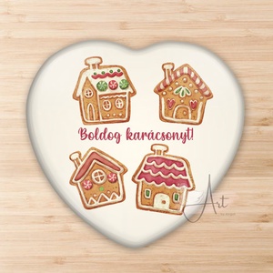 Karácsonyi mézeskalács mágnes - kitűző - zsebtükör - matrica - cuki - karácsony - mézi - olcsó ajándék - apró ajándék - otthon & életmód - konyhafelszerelés, tálalás - konyhai dekoráció - hűtőmágnes - Meska.hu