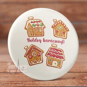 Karácsonyi mézeskalács mágnes - kitűző - zsebtükör - matrica - cuki - karácsony - mézi - olcsó ajándék - apró ajándék - otthon & életmód - konyhafelszerelés, tálalás - konyhai dekoráció - hűtőmágnes - Meska.hu