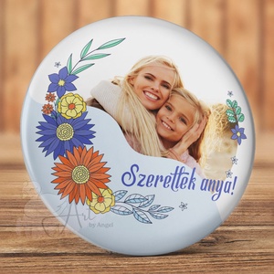 Anya tükör - mágnes - kitűző -  szeretlek anya - anyu -  virág - vintage - anyák napja - szív - anyu - mama - anyuka, Otthon & Életmód, Dekoráció, Tükör, Fotó, grafika, rajz, illusztráció, Mindenmás, MESKA
