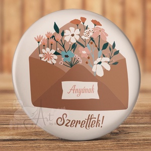 Anya tükör - mágnes - kitűző -  szeretlek anya - anyu -  virág - vintage - anyák napja - szív - anyu - mama - anyuka, Otthon & Életmód, Dekoráció, Tükör, Fotó, grafika, rajz, illusztráció, Mindenmás, MESKA