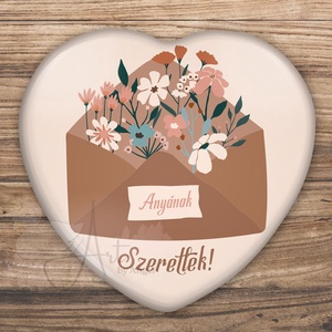 Anya tükör - mágnes - kitűző -  szeretlek anya - anyu -  virág - vintage - anyák napja - szív - anyu - mama - anyuka - otthon & életmód - dekoráció - tükör - Meska.hu