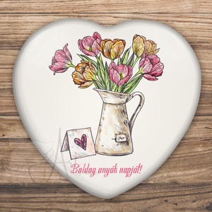 Anya tükör - mágnes - kitűző -  szeretlek anya - anyu -  virág - vintage - anyák napja - szív - anyu - mama - anyuka - otthon & életmód - dekoráció - tükör - Meska.hu