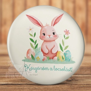 Húsvéti mágnes - húsvéti ajándék - cuki - aranyos - húsvéti nyúl - húsvéti nyuszi - kitűző - matrica - zsebtükör - tojás, Otthon & Életmód, Konyhafelszerelés, tálalás, Konyhai dekoráció, Hűtőmágnes, Fotó, grafika, rajz, illusztráció, MESKA