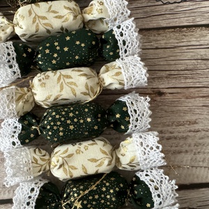 30db-os textil szaloncukor csomag, Karácsony, Karácsonyi lakásdekoráció, Karácsonyi lakásdíszek, Varrás, MESKA