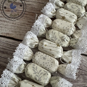 30db-os textil szaloncukor csomag, Karácsony, Karácsonyi lakásdekoráció, Karácsonyfadíszek, Varrás, MESKA