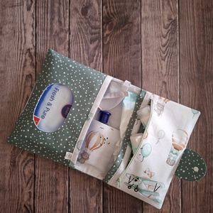 Pelenkatartó táska + egészségügyi kiskönyv borító - baba - mama - pelenkázó neszeszer, pelenkatartó - Meska.hu