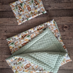 Baba ágynemű-garnitúra (takaró + lapos párna), Baba - mama, Baba ágynemű, Szett kiságyba, Varrás, MESKA