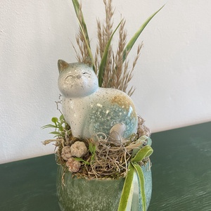 Kerámia cicás dísz - Meska.hu