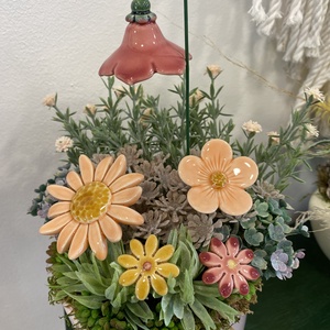 Kerámia virágos dísz - otthon & életmód - dekoráció - dísztárgy - Meska.hu