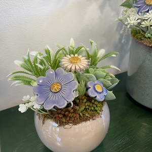 Kerámia virágos dísz  - Meska.hu