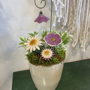 Kerámia virágos dísz  - Meska.hu