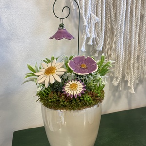 Kerámia virágos dísz  - otthon & életmód - dekoráció - asztal és polc dekoráció - asztaldísz - Meska.hu