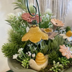 Kerámia virágos dísz  - otthon & életmód - dekoráció - asztal és polc dekoráció - asztaldísz - Meska.hu