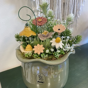 Kerámia virágos dísz  - otthon & életmód - dekoráció - asztal és polc dekoráció - asztaldísz - Meska.hu