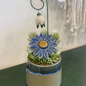 Kerámia virágos dísz  - otthon & életmód - dekoráció - asztal és polc dekoráció - asztaldísz - Meska.hu