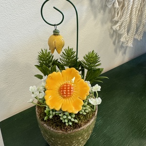 Kerámia virágos dísz  - otthon & életmód - dekoráció - asztal és polc dekoráció - asztaldísz - Meska.hu