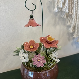 Kerámia virágos dísz  - otthon & életmód - dekoráció - asztal és polc dekoráció - asztaldísz - Meska.hu