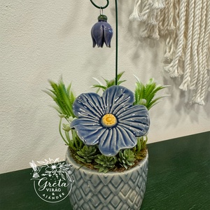 Kerámia virágos dísz  - Meska.hu