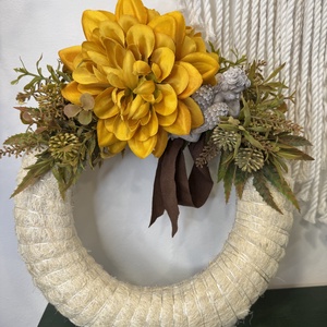 Mindenszenteki koszorú angyalkával  természetes, elegáns hangulatban (25 cm) - otthon & életmód - vallás - temetkezési tárgy - Meska.hu