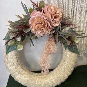 Mindenszenteki koszorú   természetes, elegáns hangulatban (25 cm) - otthon & életmód - vallás - temetkezési tárgy - Meska.hu