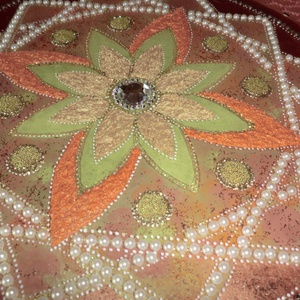 mandala elegáns , Otthon & Életmód, Dekoráció, Spiritualitás, Mandala, Festett tárgyak, Üvegművészet, MESKA