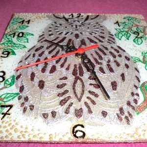  Mandala óra baglyos, Otthon & Életmód, Dekoráció, Fali és függő dekoráció, Falióra & óra, Üvegművészet, Festészet, MESKA